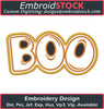 Image of BOO Applique Embroidery Design - Embroidstock
