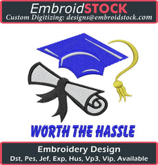 Worth The Hustle Embroidery Design - Embroidstock