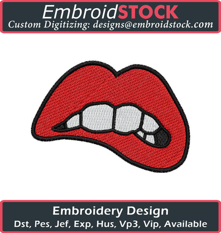 Lips Embroidery Design - Embroidstock