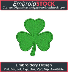 Shamrock Irish Clipart Leaf Embroidery Design - Embroidstock