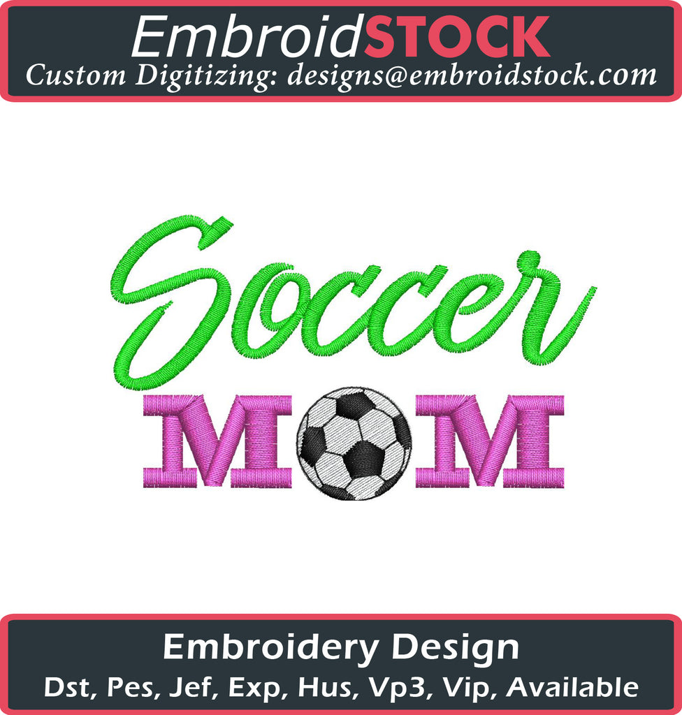 Soccer Mom Embroidery Design - Embroidstock