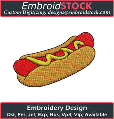 Hot Dog Embroidery Design - Embroidstock
