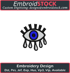 Tears Eye Embroidery Design - Embroidstock