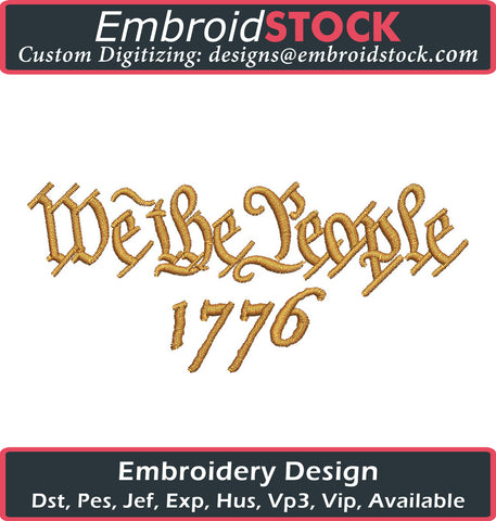 We The People 1776 Embroidery Design - Embroidstock