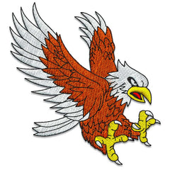 Flying Bald American Eagle Embroidery Design