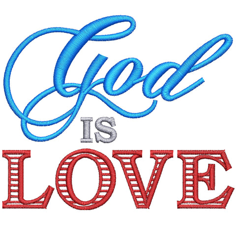 God is Love Embroidery Design