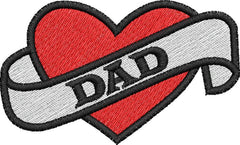 Dad Heart Tattoo Embroidery Design - Embroidstock