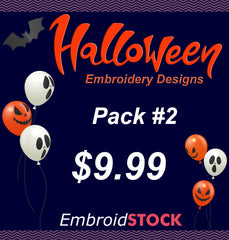 Halloween Embroidery Designs Pack #2 - Embroidstock