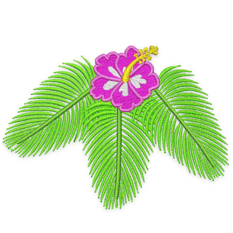 Hawaiian Hibiscus Flower Embroidery Design
