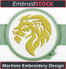 Image of Golden Lion Head Embroidery Design - Embroidstock