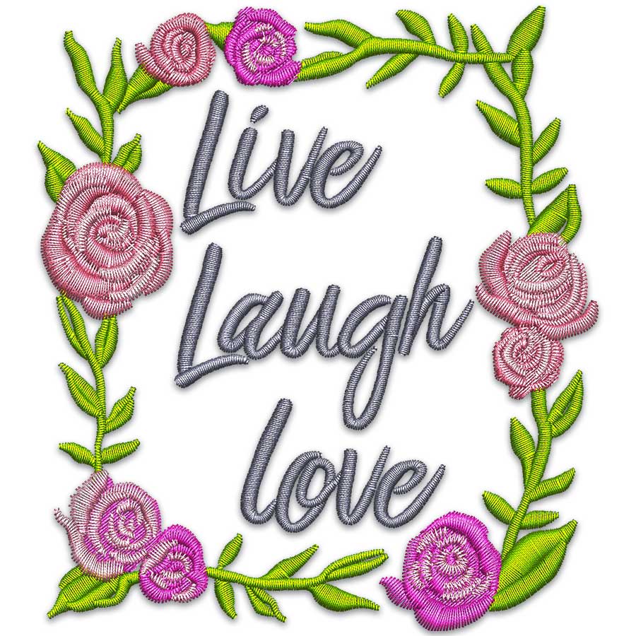Live Laugh Love Embroidery Design