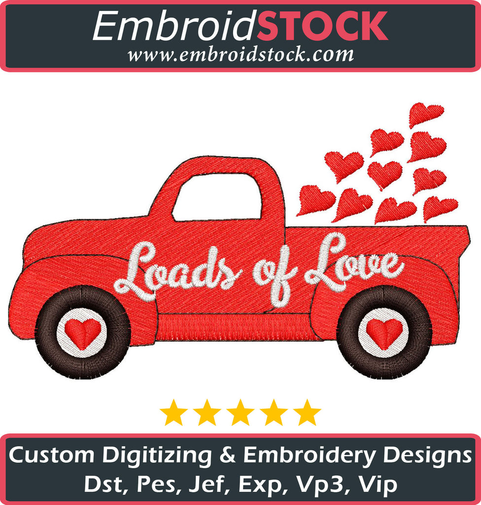 Loads Of Love Embroidery Design - Embroidstock