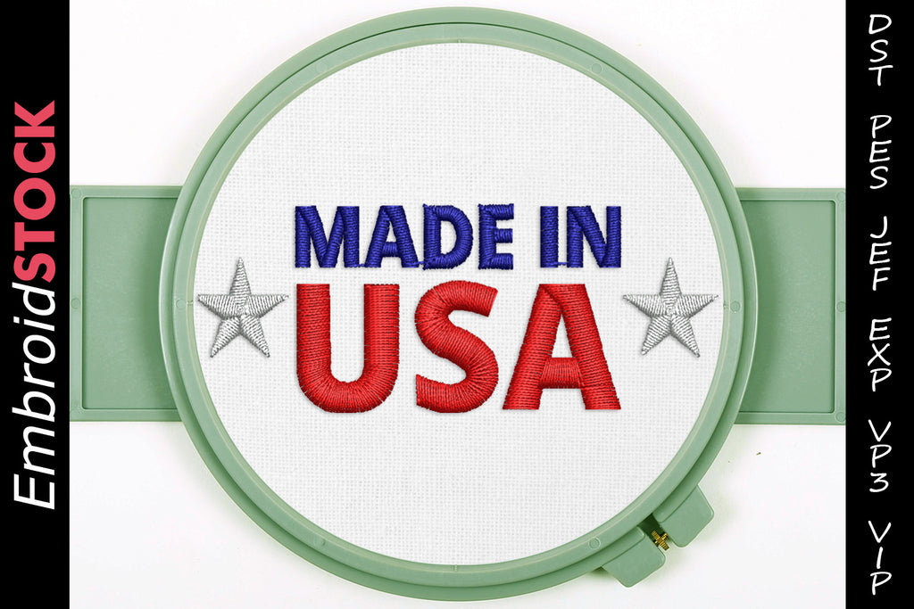 Made in USA Embroidery Design - Embroidstock