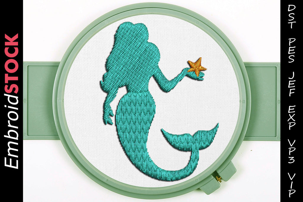 Mermaid Embroidery Design - Embroidstock