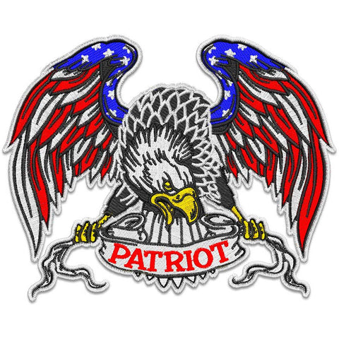 Patriot Eagle with American Flag Wings Embroidery Design