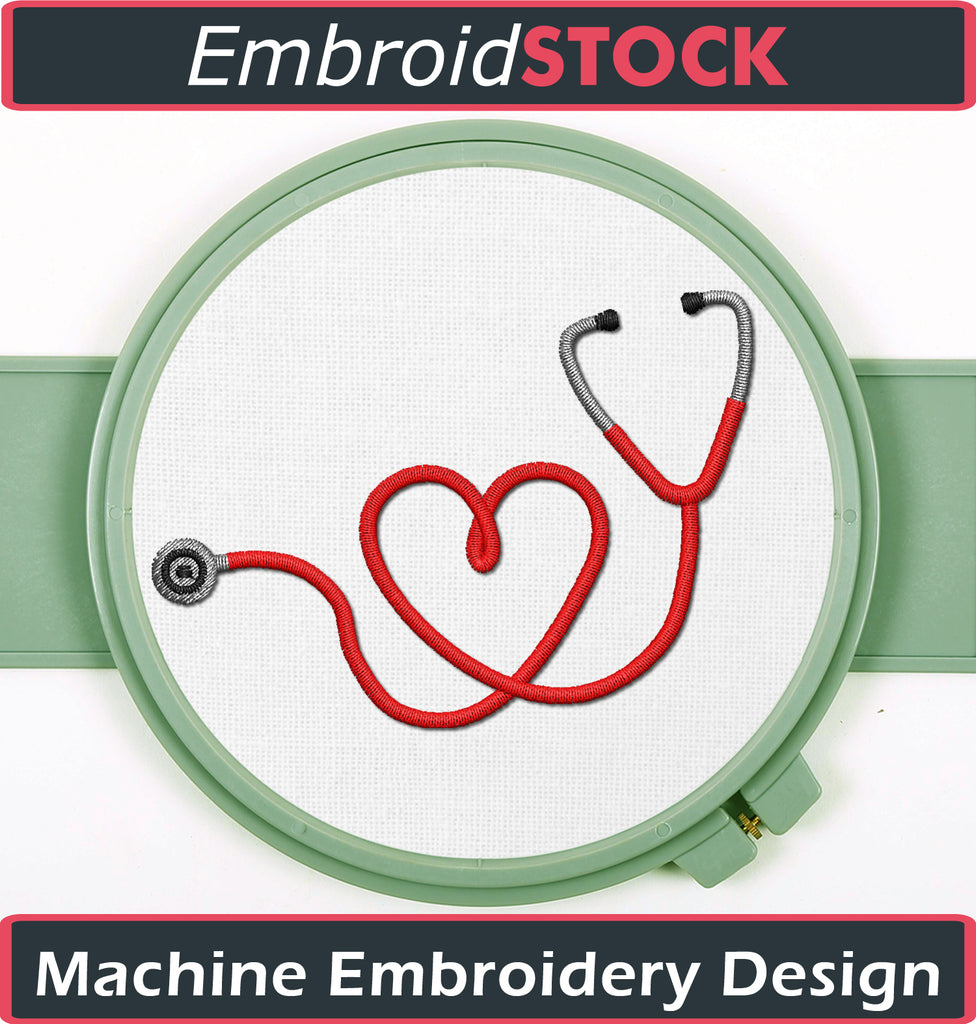 Stethoscope Heart Shape - Embroidstock