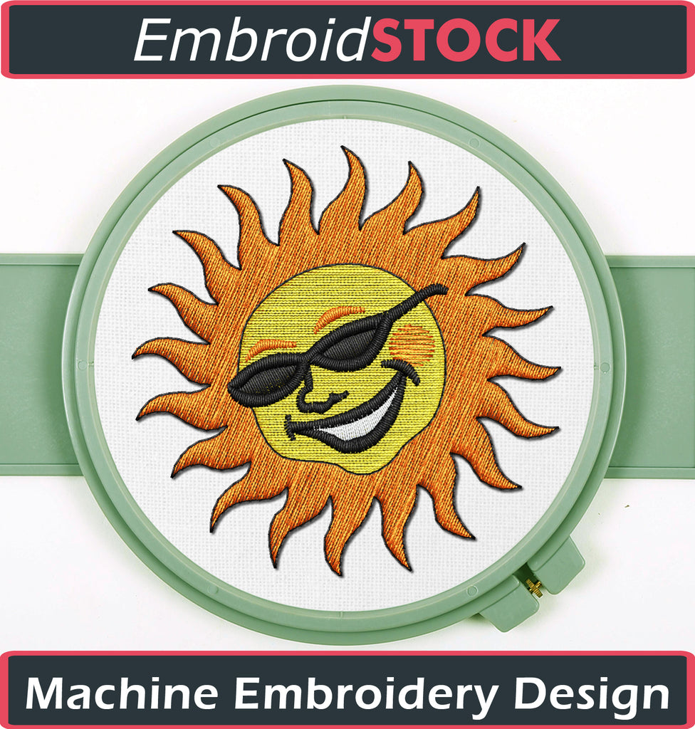 Sun with shades - Embroidstock