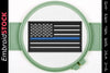 Image of Thin Blue Line Flag Embroidery Design - Embroidstock