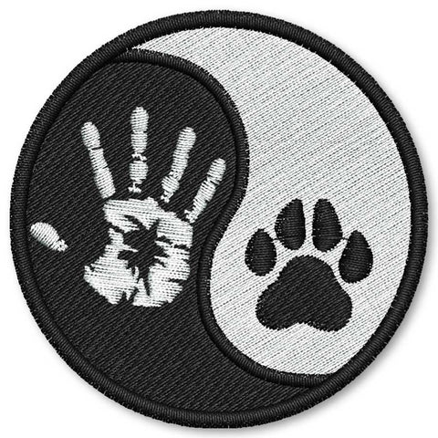 Ying Yang Hand Dog Paw Embroidery Design