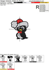 Christmas Little Penguin Embroidery Design