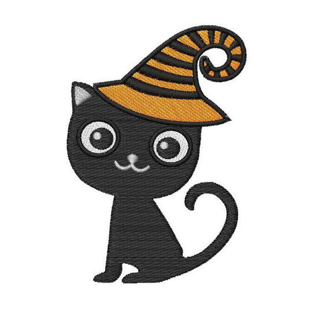 Halloween Cat Embroidery Design - Embroidstock