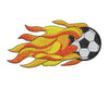 Image of Soccer Ball with Flames - Embroidstock