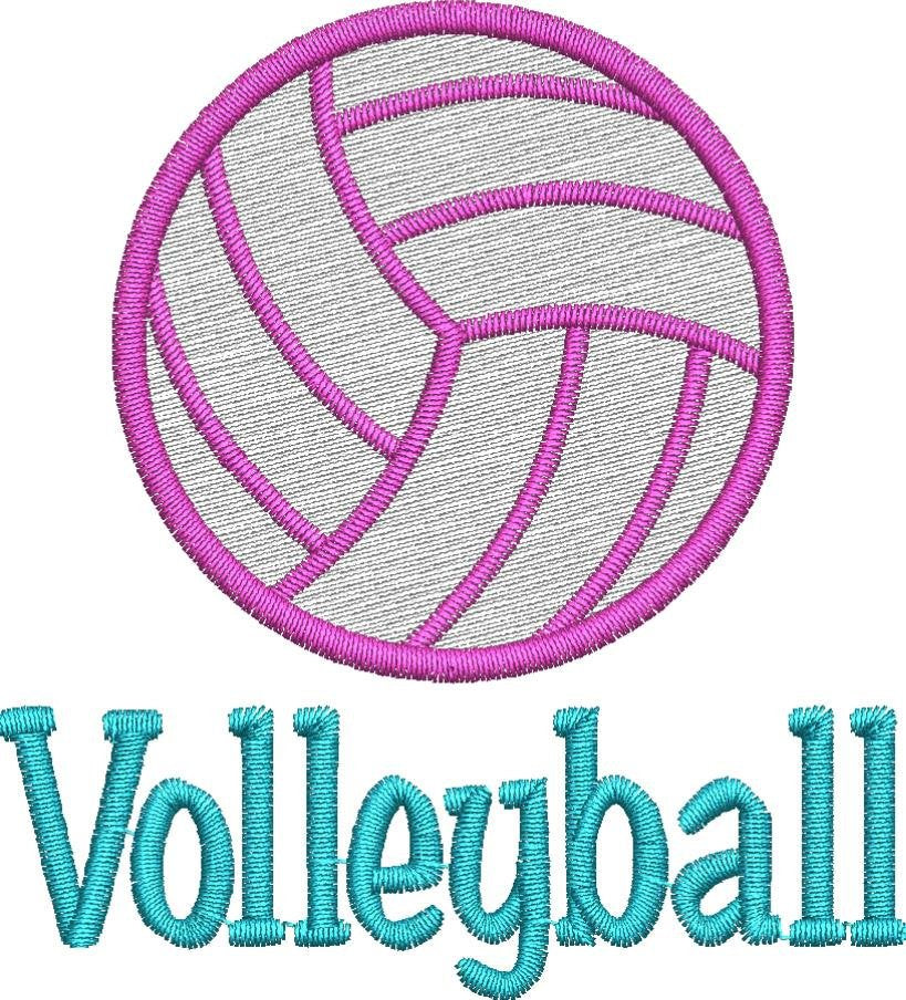 Volleyball Embroidery Design - Embroidstock