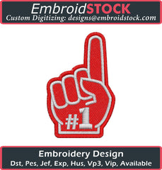 Number One Hand Embroidery Design - Embroidstock