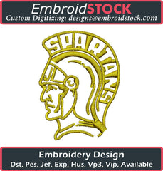 Spartan Head Embroidery Design - Embroidstock