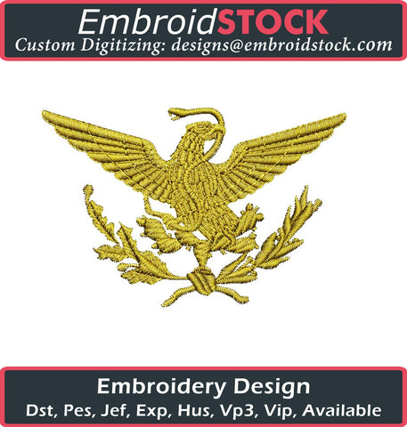 Mexican Flag Eagle Embroidery Design - Embroidstock