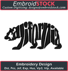 Cali Bear Embroidery Design - Embroidstock