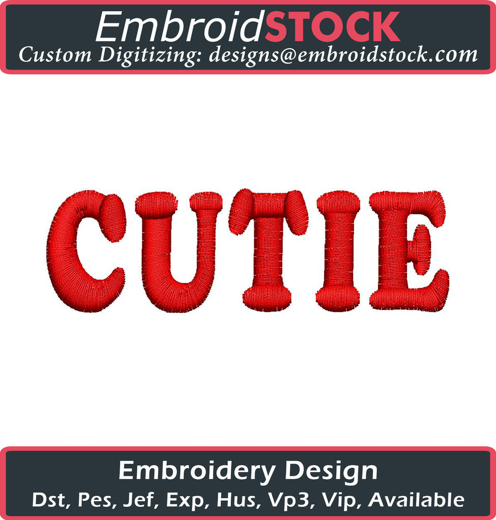 Cutie Embroidery Design - Embroidstock