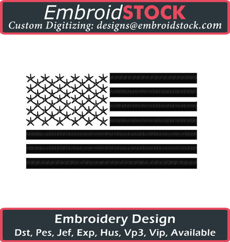 3D PUFF Simple U.S Flag - Embroidstock