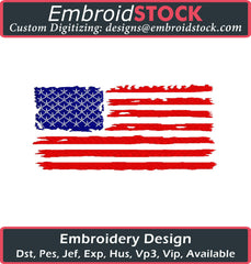 American Flag Embroidery Design - Embroidstock