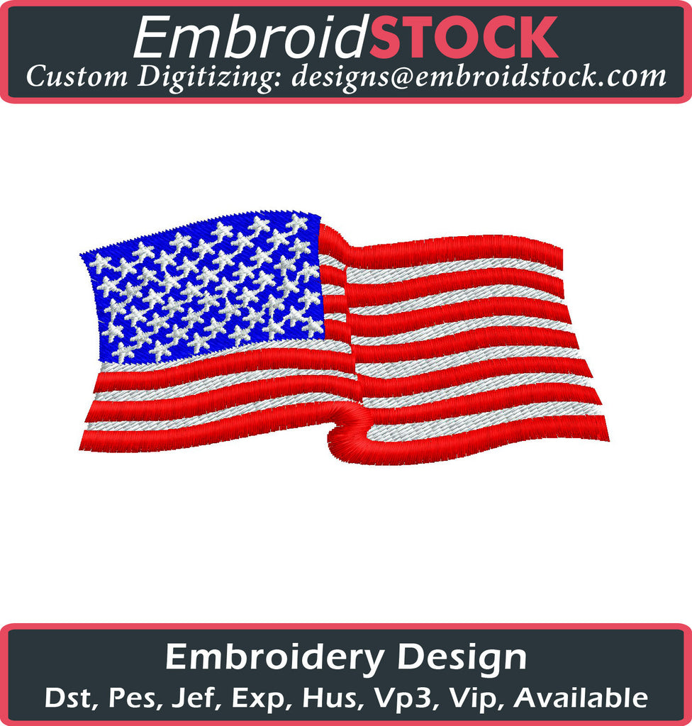 U.S. Flag Embroidery Design - Embroidstock