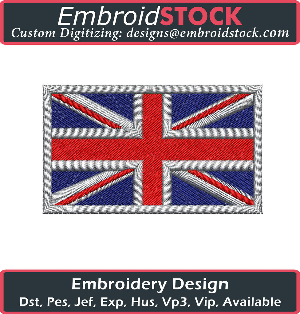 Union Jack UK Flag Embroidery Design - Embroidstock