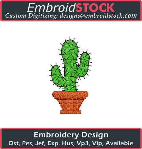 Cactus Embroidery Design - Embroidstock
