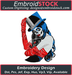 Sugar Skull Dead Lady - Embroidstock