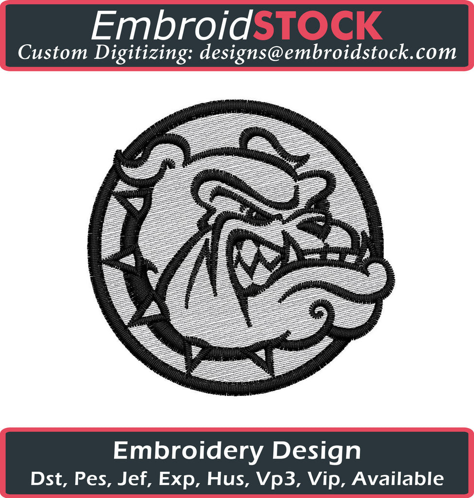 Bulldog Embroidery Design - Embroidstock