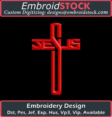 Jesus Cross Embroidery Design - Embroidstock