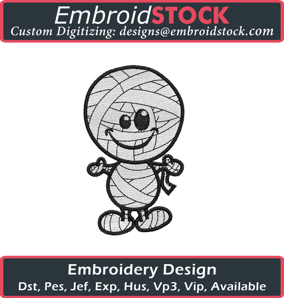 Cute Mummy Embroidery Design - Embroidstock