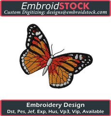 Monarch Butterfly Embroidery Design