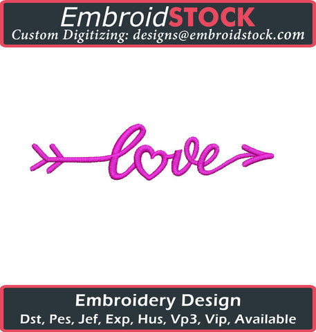 Love and Arrow Valentines Design - Embroidstock