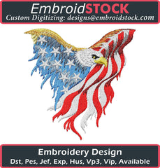 Eagle Flag Embroidery Design - Embroidstock