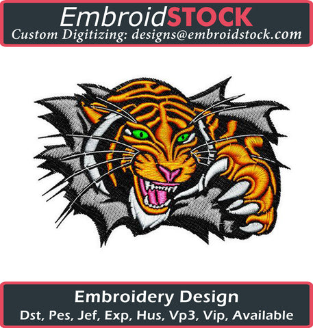 Tiger Mascot Embroidery Design - Embroidstock