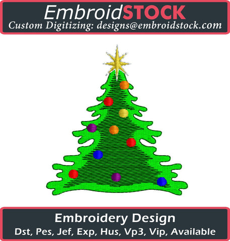 Christmas Tree Embroidery Design - Embroidstock