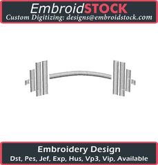 Dumbbell Embroidery Design - Embroidstock