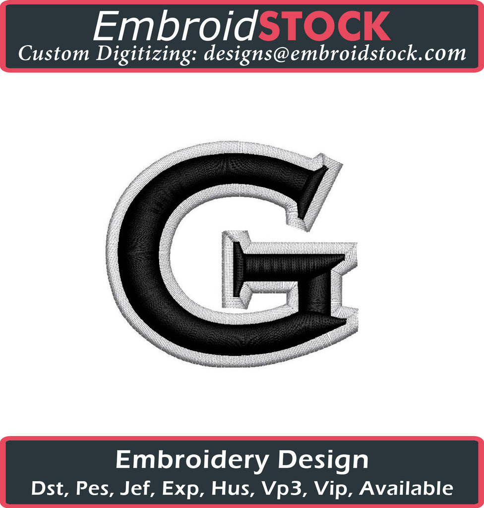 Letter G 3D Puff Embroidery Design - Embroidstock