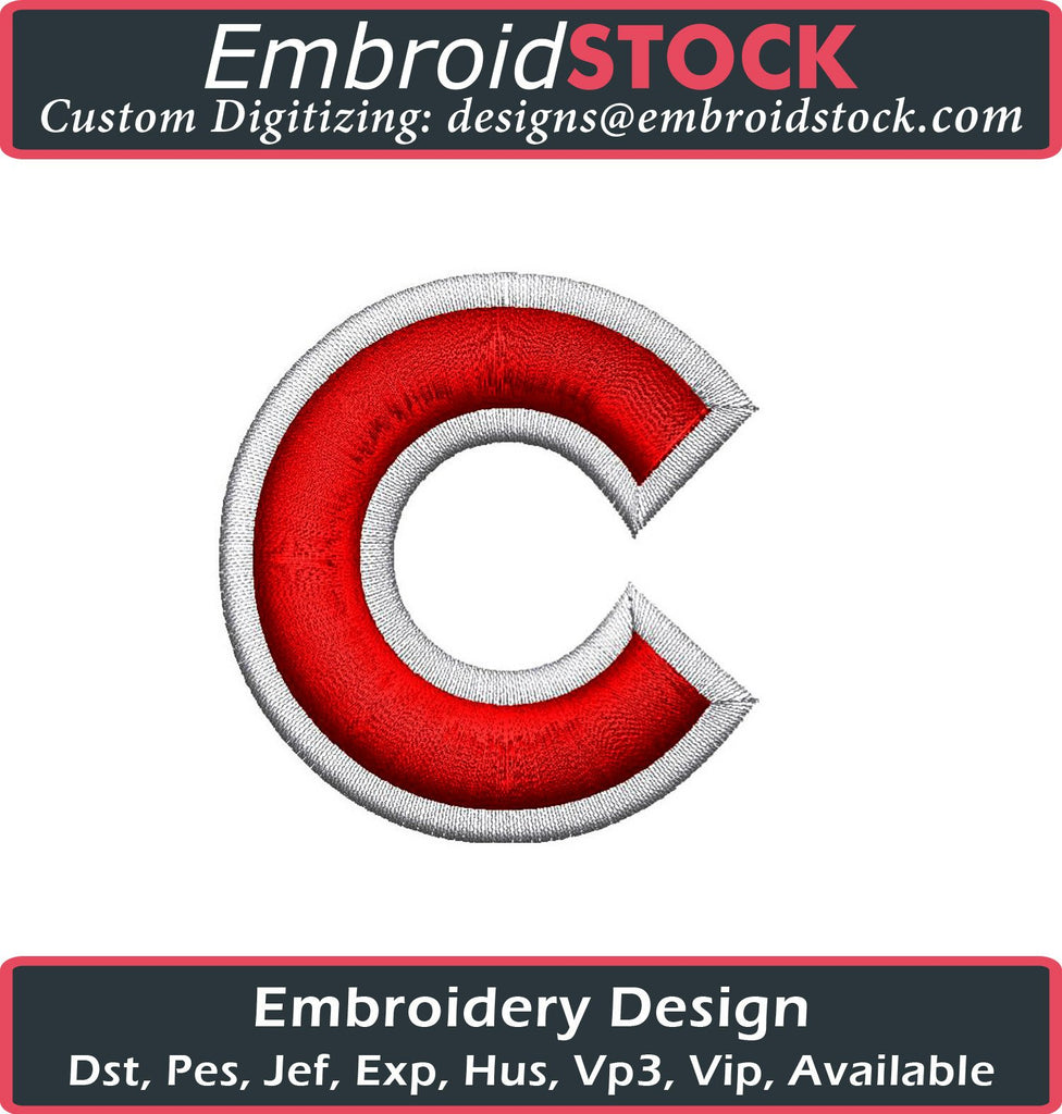 Letter C 3D Puff Embroidery Design - Embroidstock