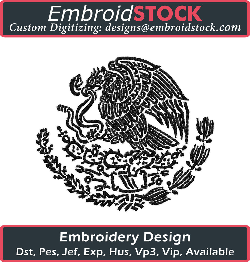 Mexican Eagle Embroidery Design - Embroidstock